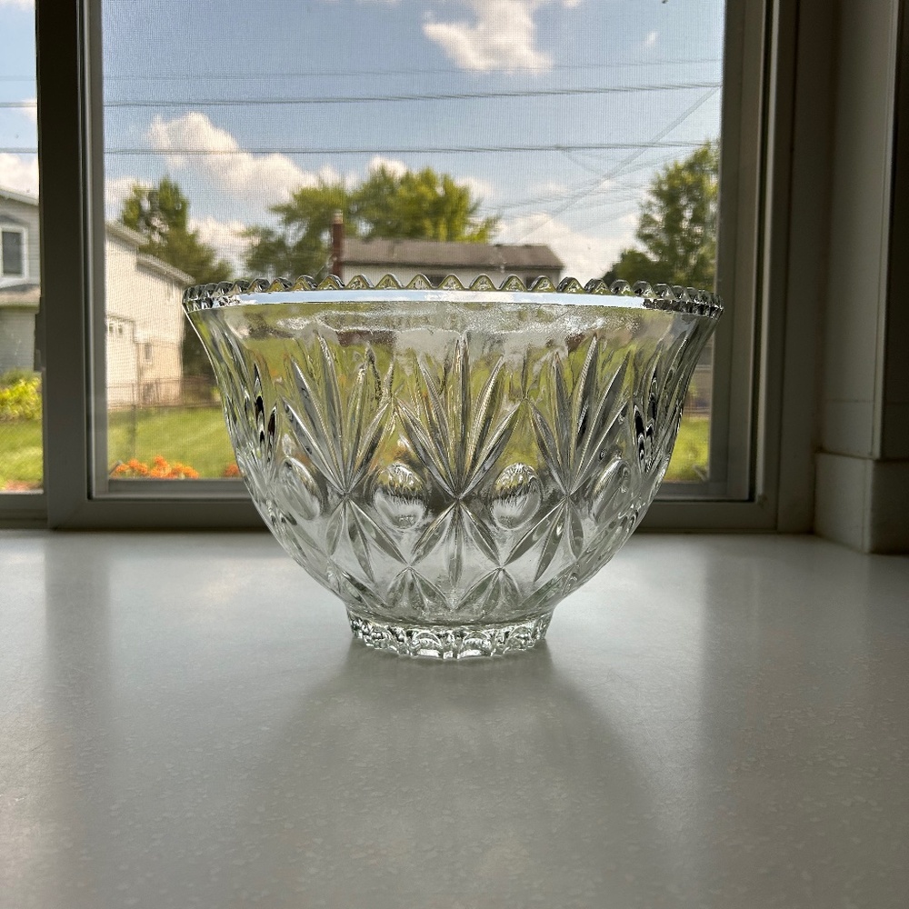 Vintage Pressed Glass Punch Bowl Lexington by Hazel-ware